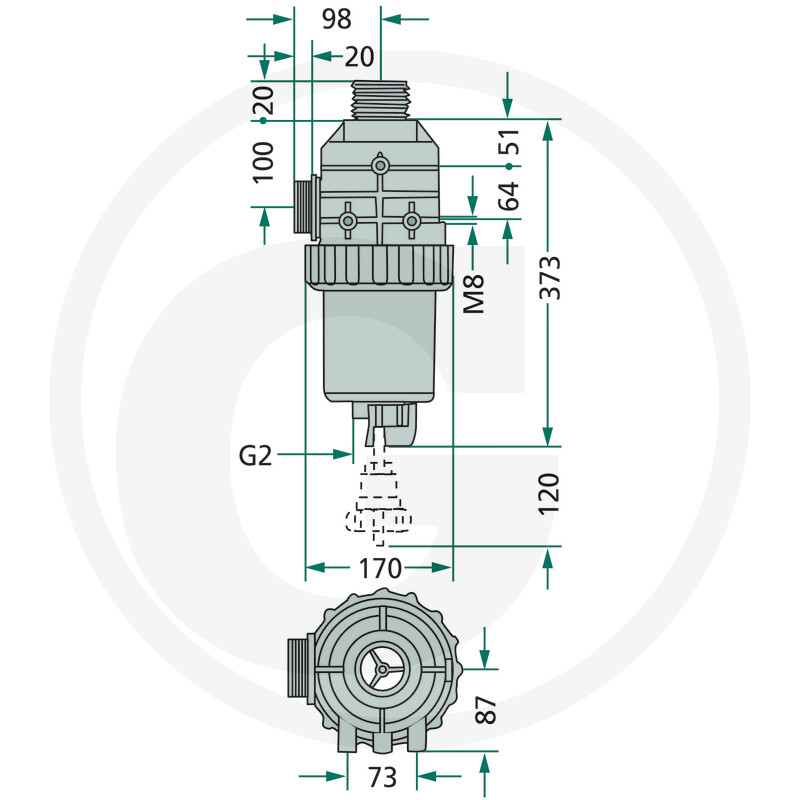 3172473 FILTRU DE ASPIRATIE 2TOLI CU SUPAPA
